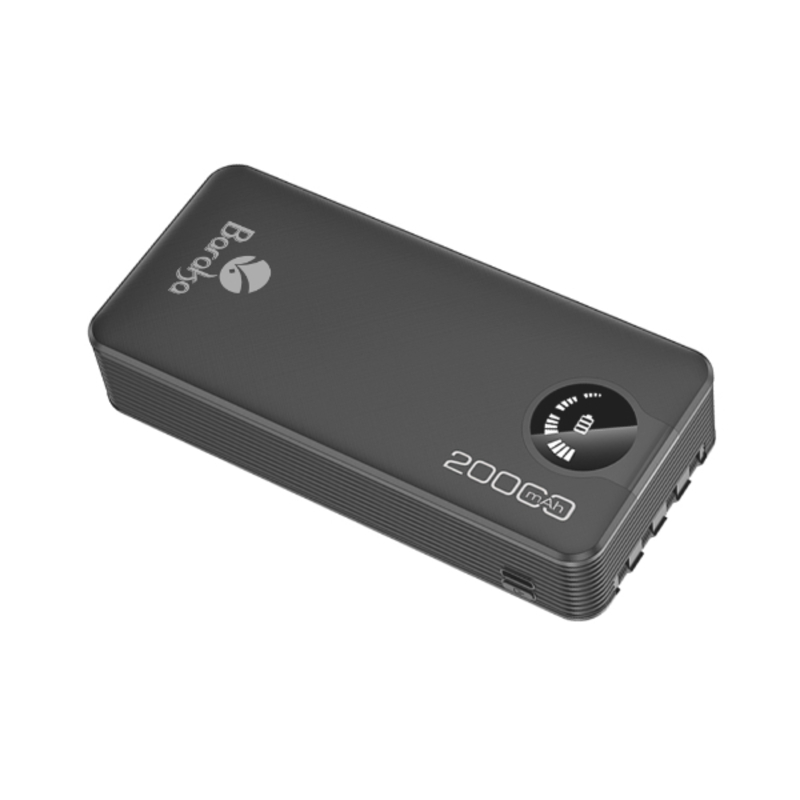 Power Bank 20000mAh Noir Avec 1 Entrée Cable USB/Type-C Et 1 Sortie Cable USB/Micro + 2 Sorties Cable Lightning/Type-C