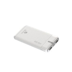 Power Bank 10000mAh Blanc Avec 1 Entrée Type-C Et 2 Sorties USB + 1 Sortie Type-C
