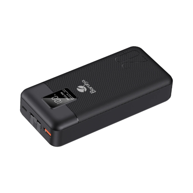 Power Bank 20000mAh Noir Avec 1 Entrée Type-C Et 2 Sorties USB & Type-C + 2 Sorties Cable Type-C & Lightning