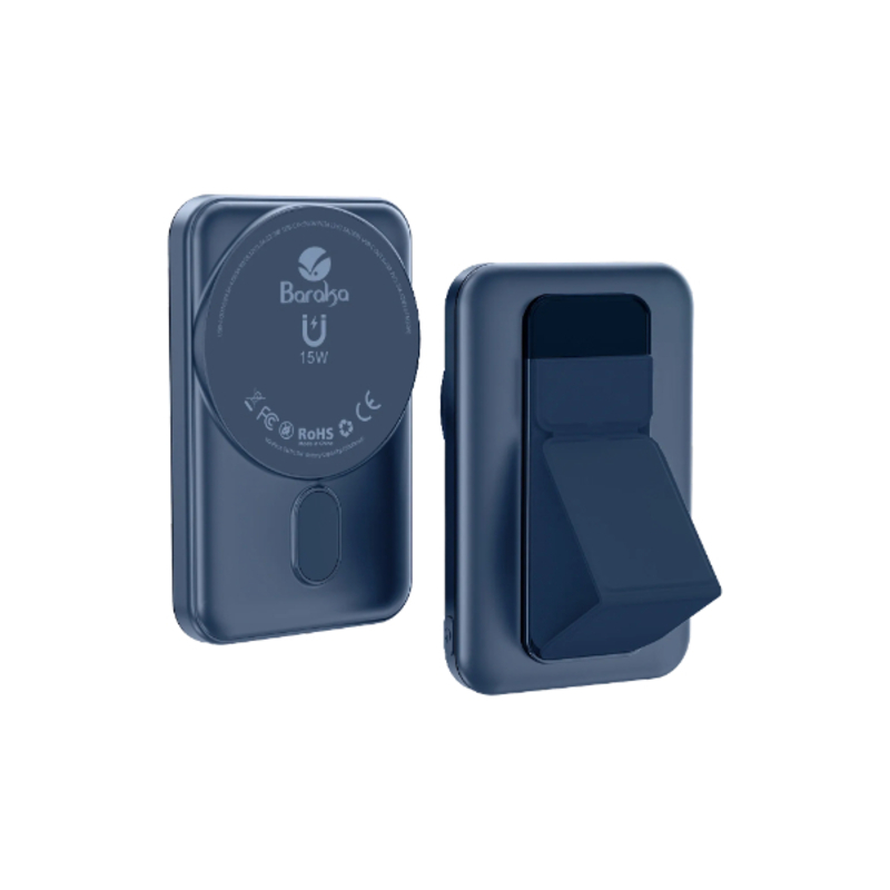 Power Bank Sans Fil 5000mAh Bleu Avec 1 Entrée Type-C Et Lightning + 1 Sortie Type-C Et Sans Fil