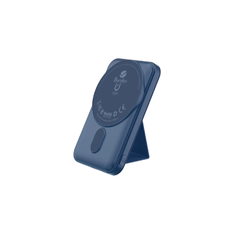 Power Bank Sans Fil 5000mAh Bleu Avec 1 Entrée Type-C Et Lightning + 1 Sortie Type-C Et Sans Fil