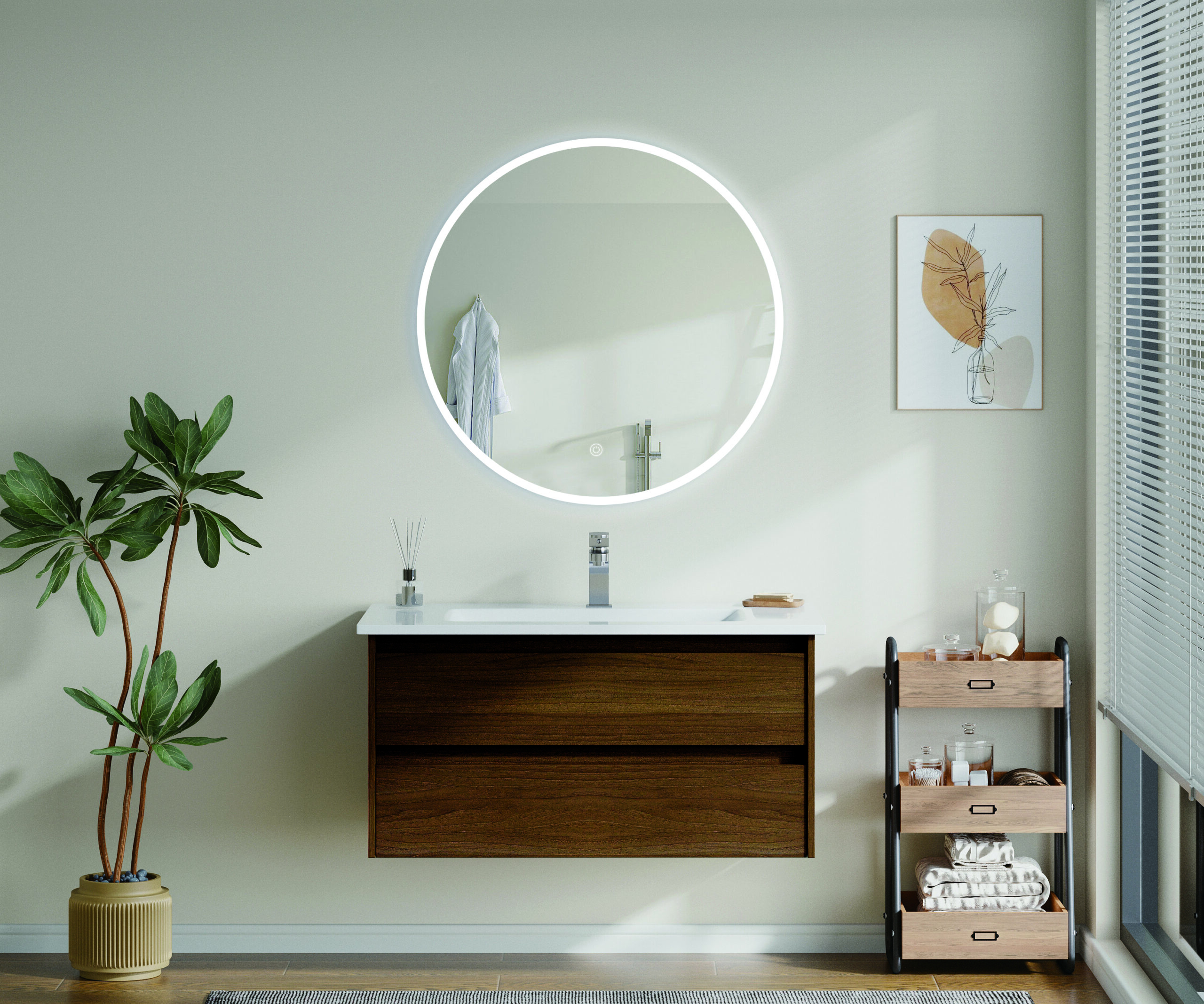 Meuble Salle de bain avec miroir led et anti buée – F-5055 vente en ligne Dakar Sénégal