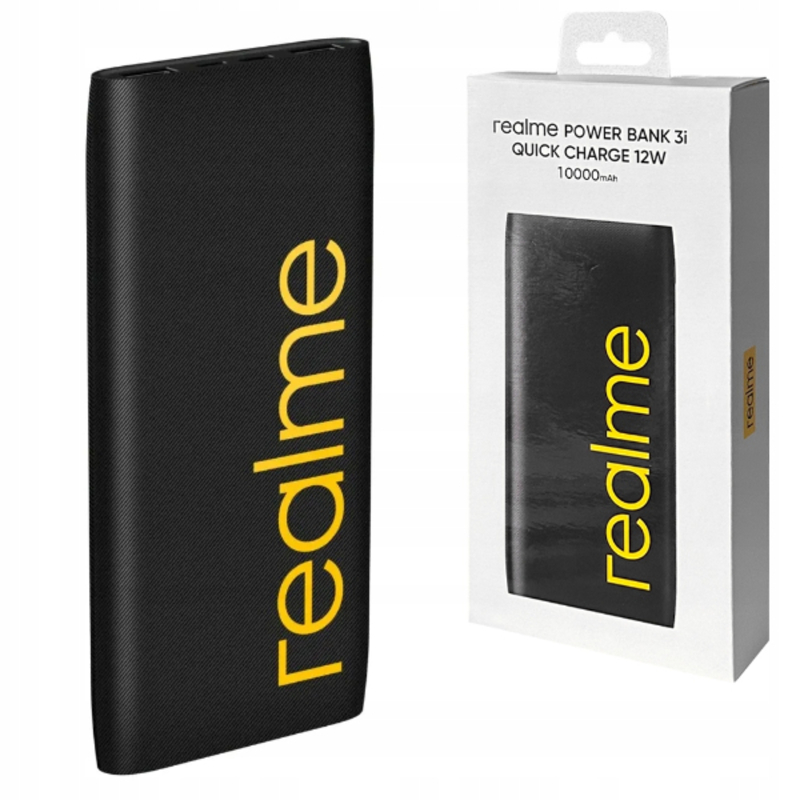 Power Bank 10000mAh Noir Avec 1 Entrée Micro/Type-C Et 2 Sorties USB