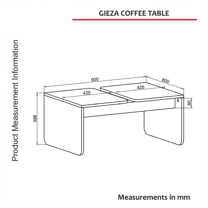 TABLE BASSE GIEZA ORTA SEHPA B102