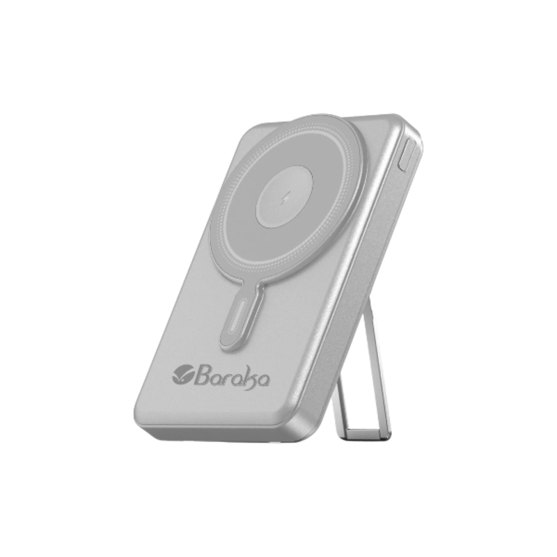 Power Bank 10000mAh Gris Avec 1 Entrée Type-C Et 1 Sortie Type-C + 2 Sorties Cable Lightning & Type-C + Sans Fil Téléphone & Montre