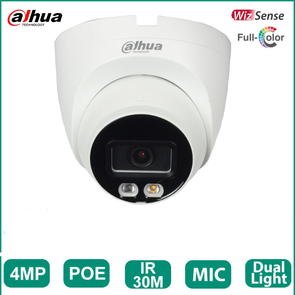 Oeil Caméra IP Intérieure 4 MP Avec Microphone intégré IR couleur à double éclairage, Dahua IPC-HDW2449T-S-IL