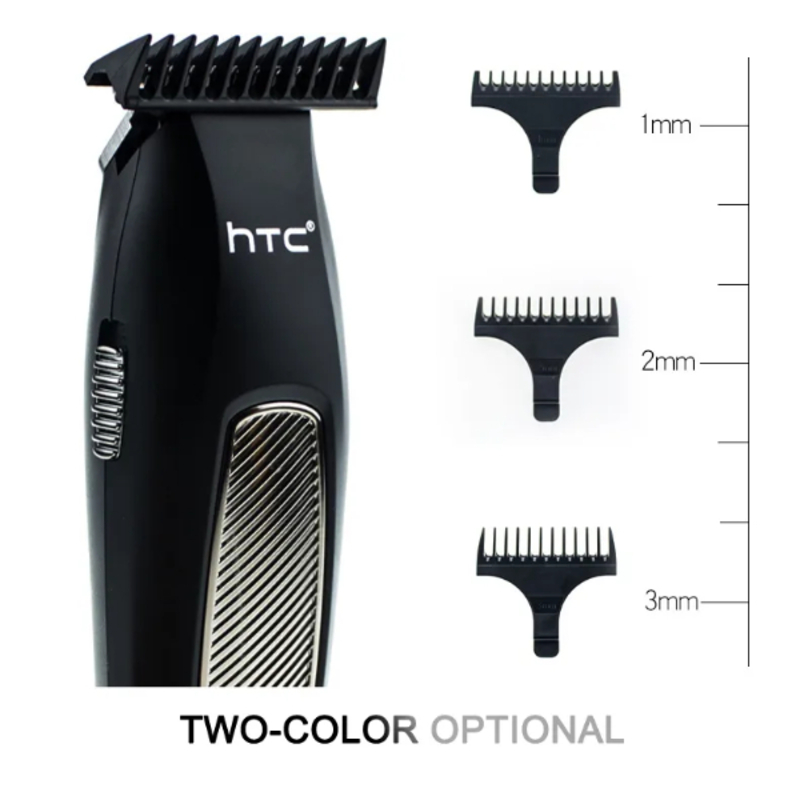 Tondeuse À Barbe Et Cheveux Professionnelle Sans Fil, Charge USB, Lame en T, Coupe Zéro, Avec Batterie Au Lithium, Forte Puissance HTC AT-229C