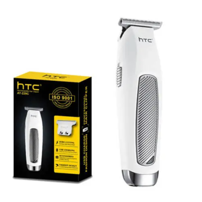 Tondeuse À Barbe Et Cheveux Professionnelle Sans Fil, Charge USB, Lame en T, Coupe Zéro, Avec Batterie Au Lithium, Forte Puissance HTC AT-229C