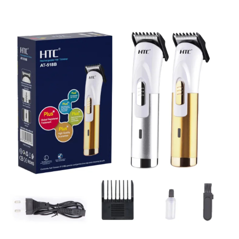 Mini Machine de Coupe de Cheveux Sans Fil Rechargeable, Rasage du Visage et Tondeuse à Cheveux HTC AT-518B