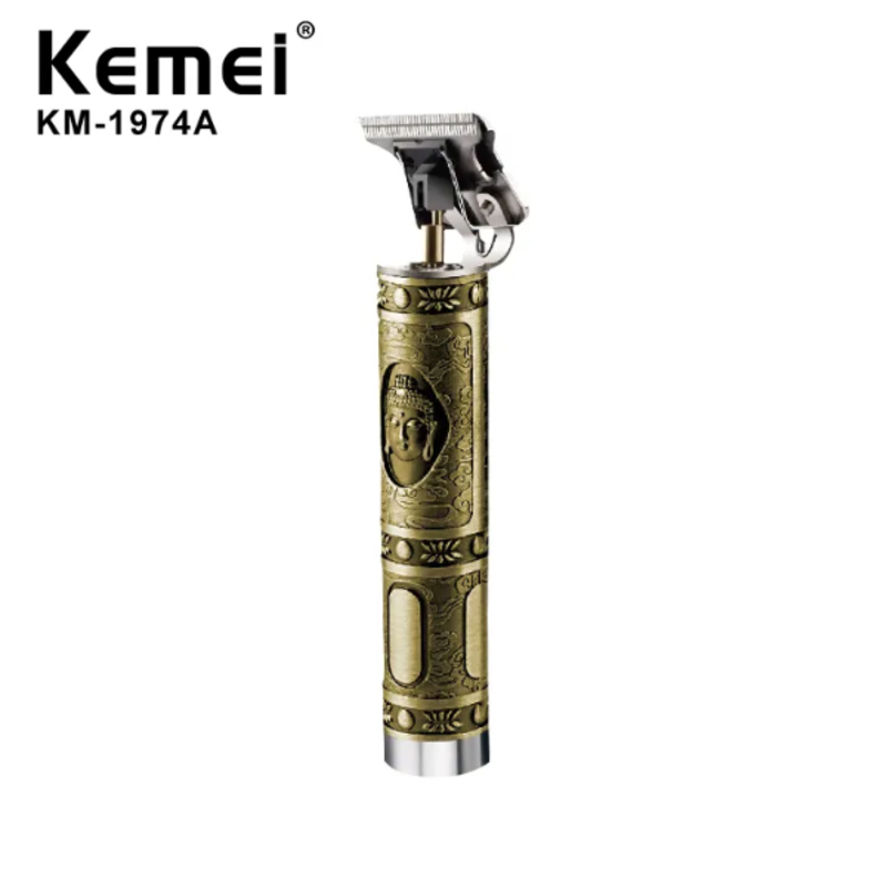 Tondeuse à Cheveux Professionnelle en Métal, Avec Chargeur USB, pour Barbe et Tête de Bouddha KEMEI KM-1974A