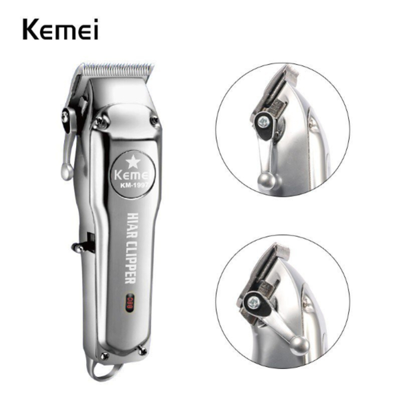 Tondeuse à cheveux électrique sans fil, rasoir professionnel en métal pour faire des coupes de cheveux pour hommes KEMEI KM-1996