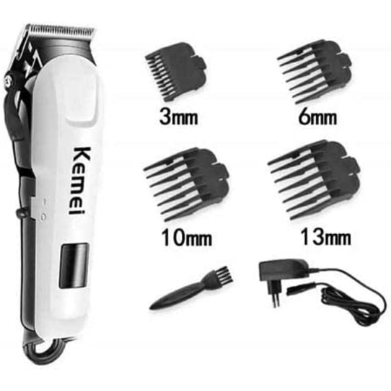 Tondeuse Rechargeable a Cheveux et Barbe Avec Ecran LCD et 4 Peignes Kemei KM2578