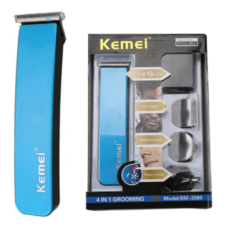 Tondeuse électrique multifonctionnelle 4 en 1 pour hommes et enfants, rasoir, kit de toilettage, pour éliminer les poils du nez KEMEI KM-3580