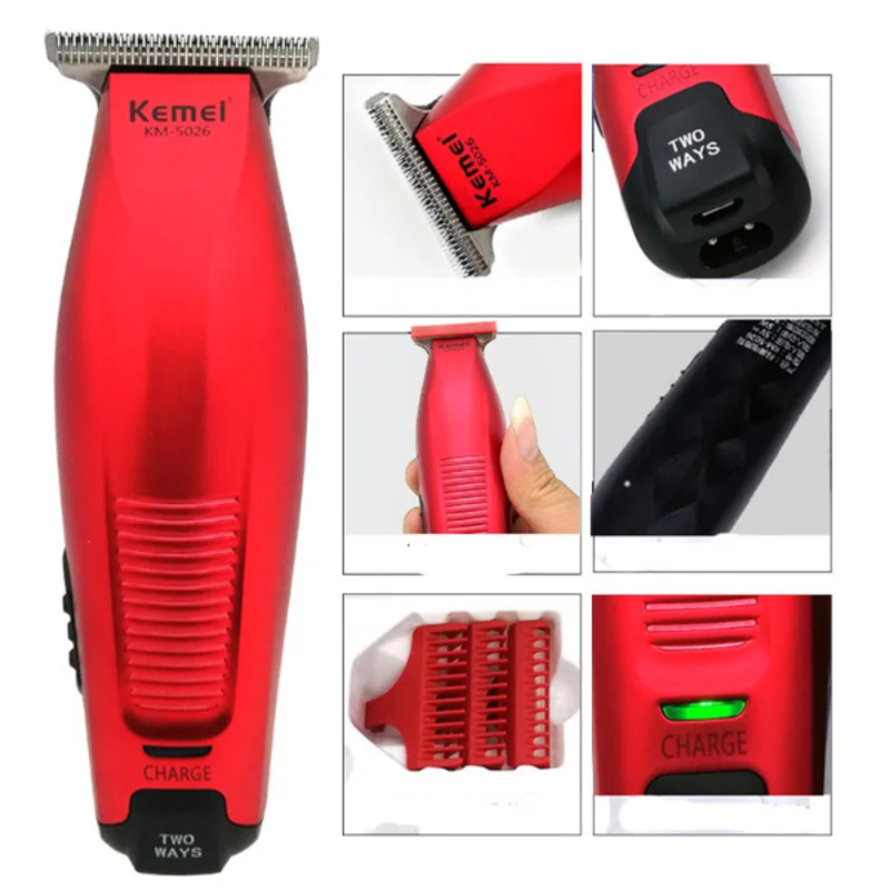 Tondeuse à Cheveux Professionnelle Rechargeable sans fil, 0mm, pour chauve, modélisation de précision, coupe de cheveux à faire soi-même KEMEI KM-5026