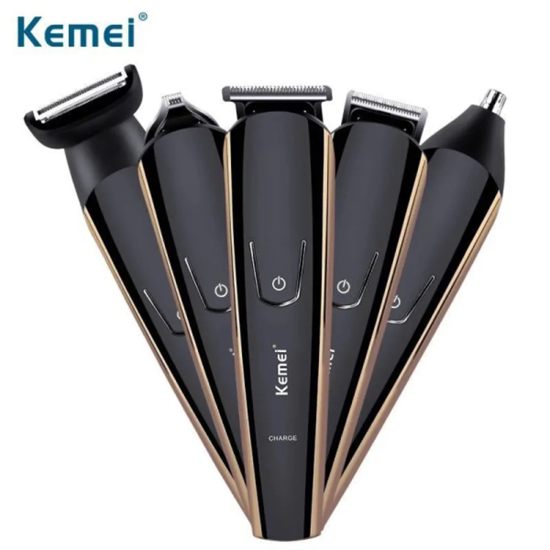 Tondeuse à Cheveux Electrique 5 en 1, Rechargeable, Lavable, Pour Le Nez, La Barbe, Le Corps, Pour Hommes - Kemei KM-526