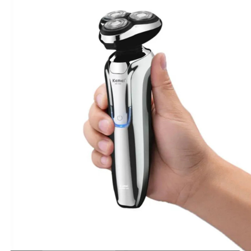 Rasoir Electrique Pour Hommes, USB, 3 Lames Flottantes, 3D, Lavable, Tondeuse, Epilation Rechargeable KEMEI KM-7935