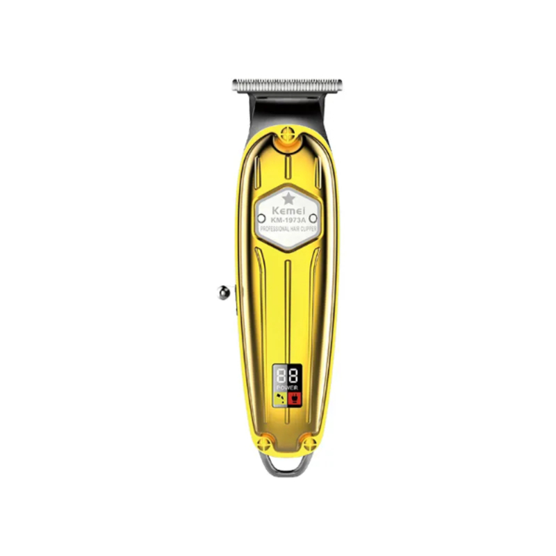 Tondeuse à cheveux Rechargeable par USB, entièrement en métal doré, affichage LED Pour Hommes KEMEI KM-i5S
