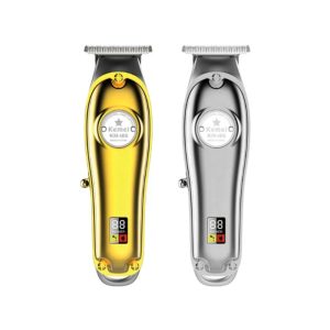 Tondeuse à cheveux, rechargeable USB, huile, tête, gravure, sculpture de cheveux, écran LCD, corps en métal KEMEI km-i8s