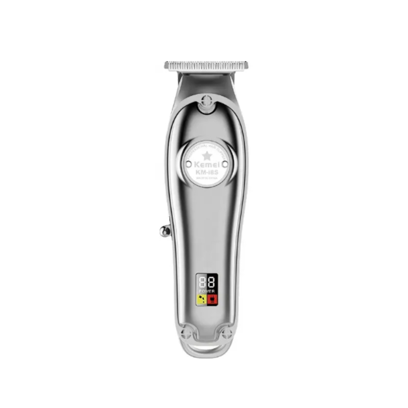 Tondeuse à cheveux, rechargeable USB, huile, tête, gravure, sculpture de cheveux, écran LCD, corps en métal KEMEI km-i8s
