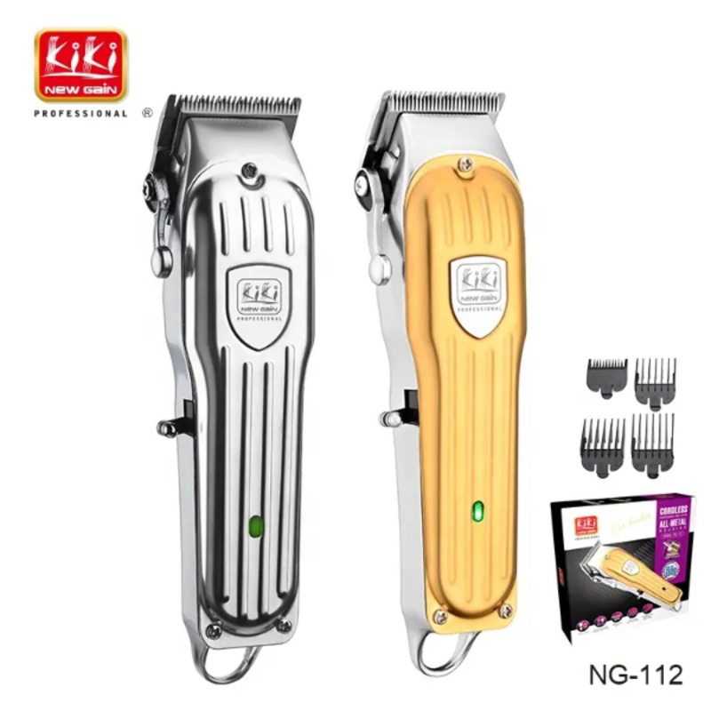 Tondeuse à Cheveux Rechargeable Tout en Métal Avec Guide Peigne Ensemble 6500 Moteur et Barbier KIKI NEWGAIN NG-112