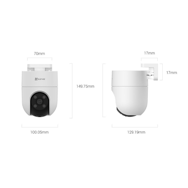 EZVIZ - Caméra IP Wi-Fi d'extérieur panoramique et inclinable 2K+ 4MP Jour/Nuit - CS-H8c – Image 6