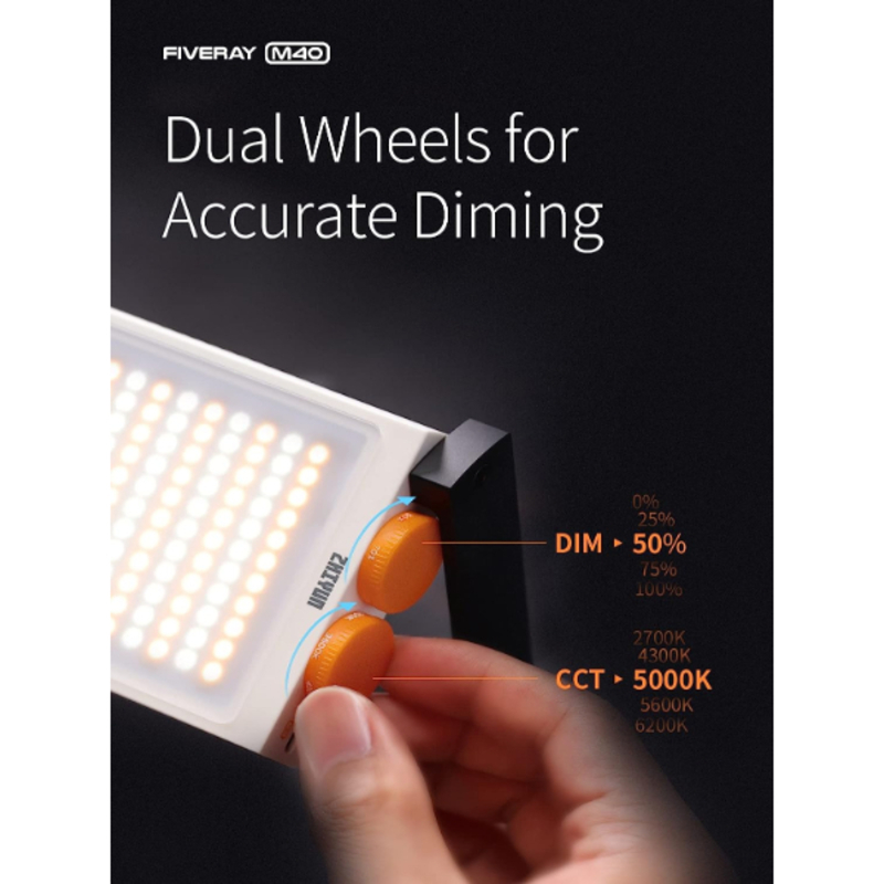 Vidéo Lumière et Eclairage Bicolore LED Panneau Lumineux de Poche 40W, FIVERAY LED MINETTE Éclairage M40