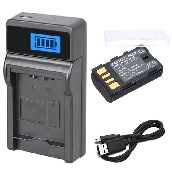chargeur Numérique USB LCD pour JVC BN-VF808, BN-VF808U, BN-VF808US, BN-VF808USM, BN-VF815, BN-VF815U, BN-VF823, BN-VF823U