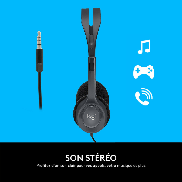 Casque Ordinateur Filaire Logitech H111 avec micro – Image 4