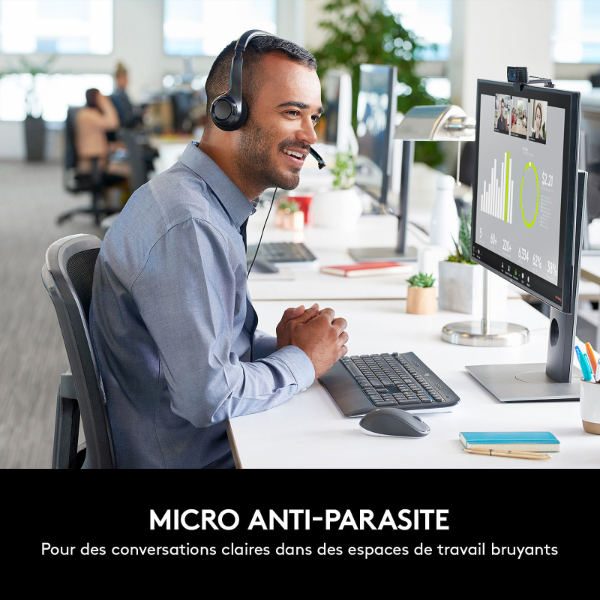 Logitech Casque Ordinateur USB Filaire avec microphone anti-parasite pour PC et MAC Logitech H390 – Image 4