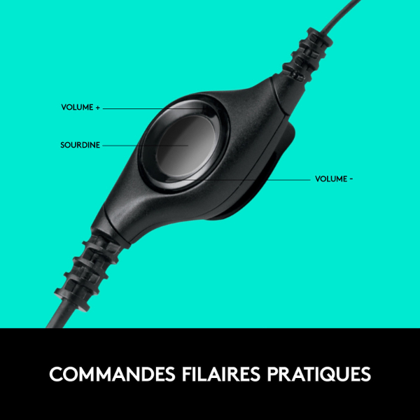 Logitech Casque Ordinateur USB Filaire avec microphone anti-parasite pour PC et MAC Logitech H390 – Image 6