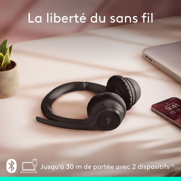 Jabra - Casque Ordinateur sans fil - Bluetooth 5.3 - microphone anti-bruit - 20 heures d'autonomie – Image 6