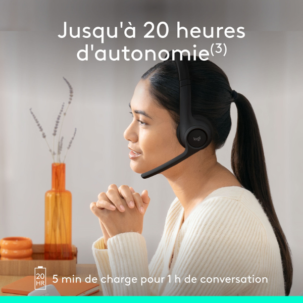 Jabra - Casque Ordinateur sans fil - Bluetooth 5.3 - microphone anti-bruit - 20 heures d'autonomie – Image 2