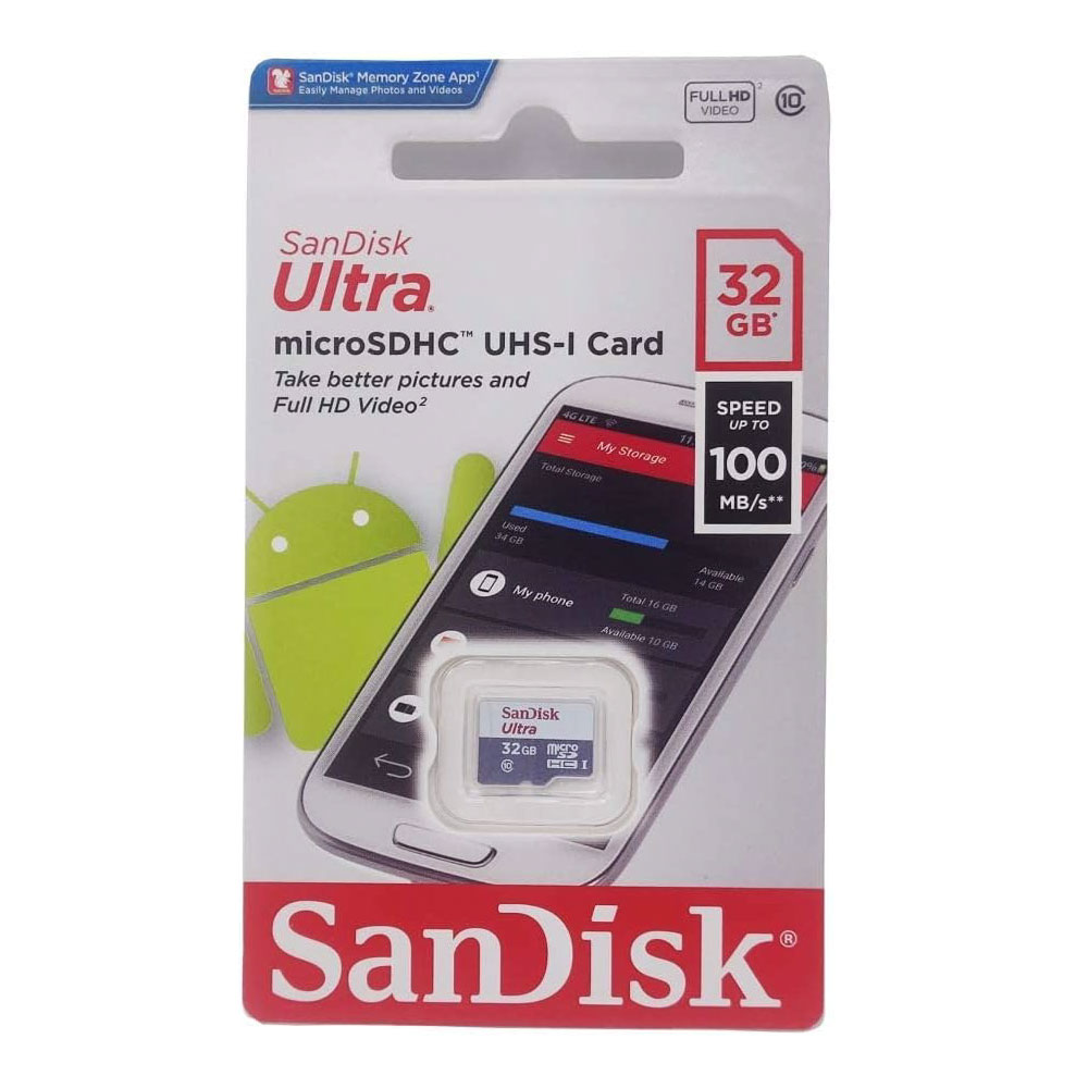 SANDISK CARTE MEMOIRE MICRO SD 32GB ULTRA MICROSDXC UHS-I CARD