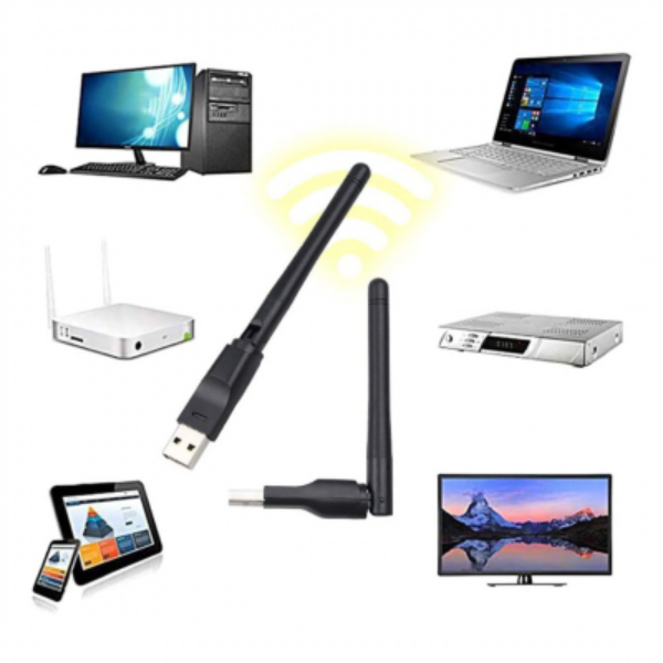 Dongle USB WiFi MT7601 150Mbps Routeur WiFi sans fil USB Carte adaptateur avec antenne 2dB Noir