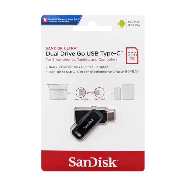 Clé USB 3.0 256Gb à double connectique USB-C / USB-A – Image 3
