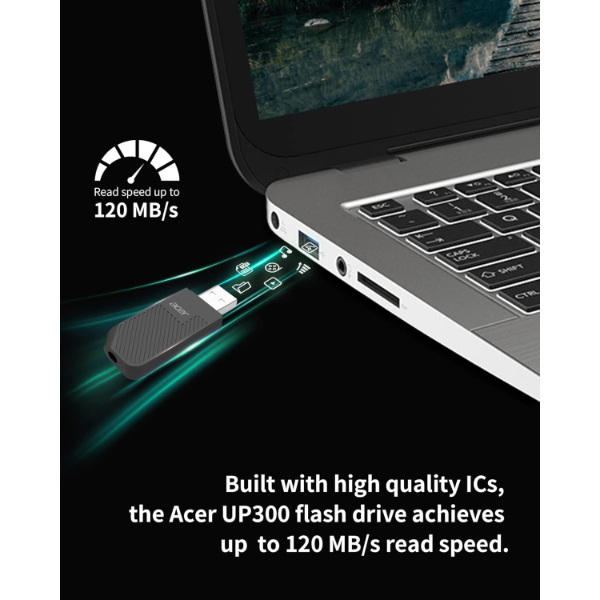 Clé USB Acer UP300 128GB USB 3.2 Gen 1 Noir – Image 3