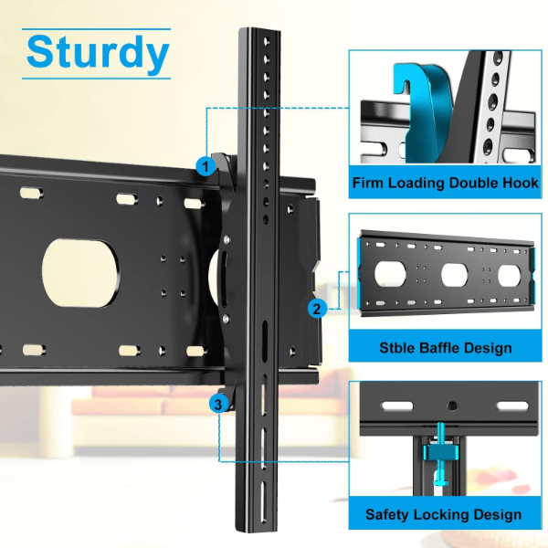 Grand Support TV C65 Mural Fixe Inclinable et Robuste pour Télévision de 42 à 85 pouces – Image 4