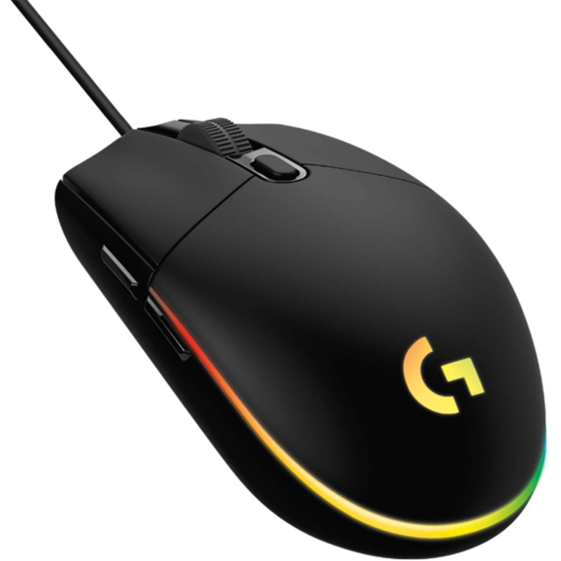 Souris filaire pour gamer - droitier - capteur optique 8000 dpi - 6 boutons programmables - rétro-éclairage LightSync RGB G102 (copie)