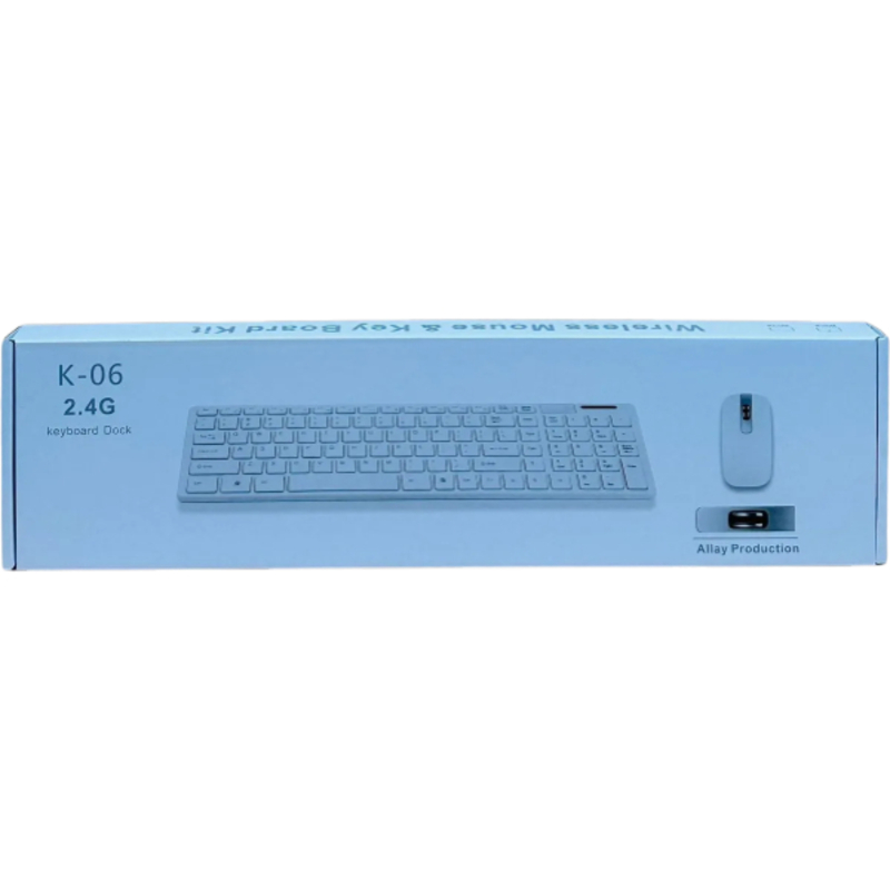 Combo Clavier Ordinateur +Souris Sans Fil K-06 Blanc 2.4G CLAVIER ORDINATEUR SANS FIL K-06
