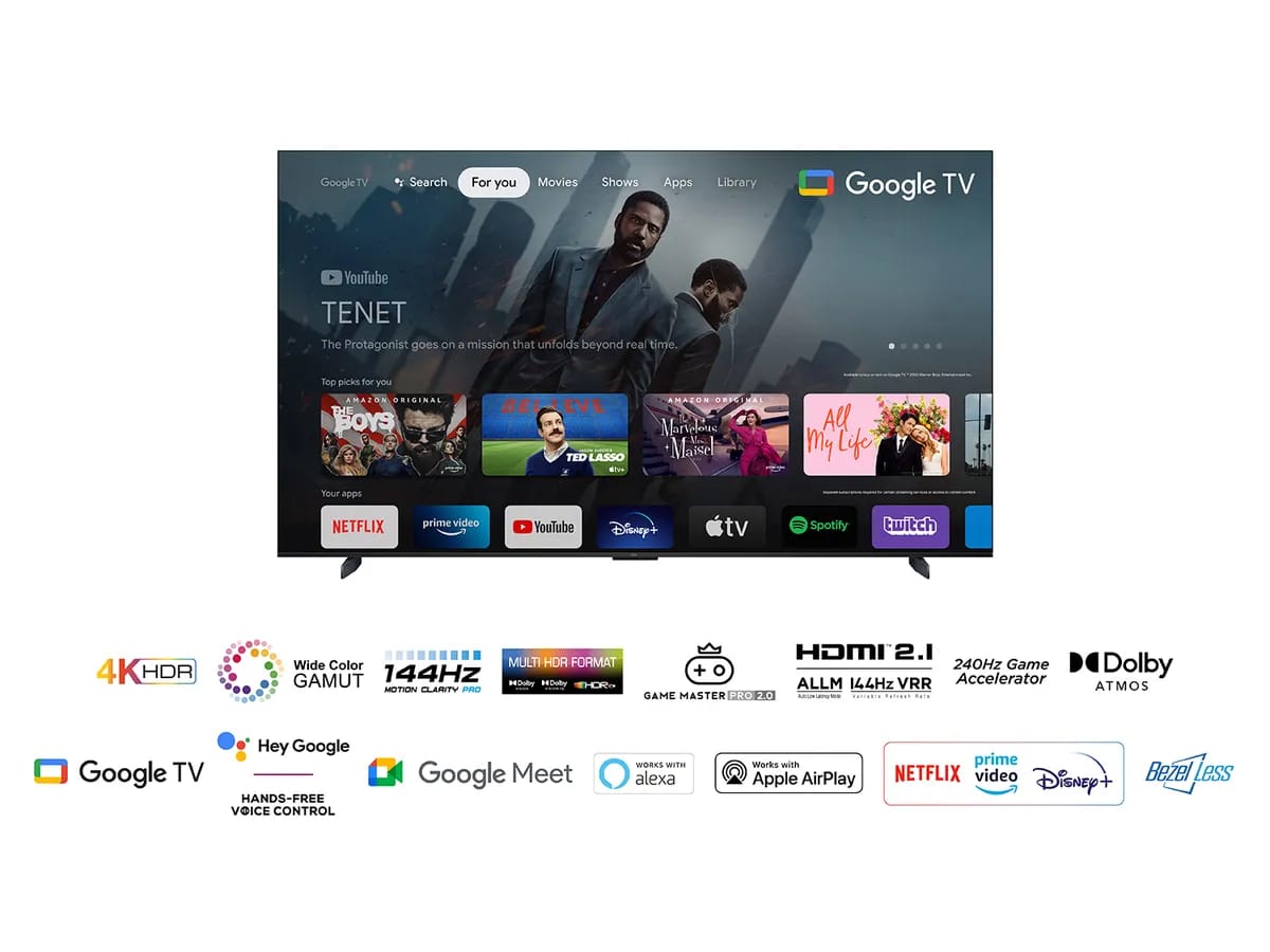 TELEVISEUR TCL 98" SMART GOOGLE TV 4K HDR10 98P745D Vente achat Dakar Sénégal