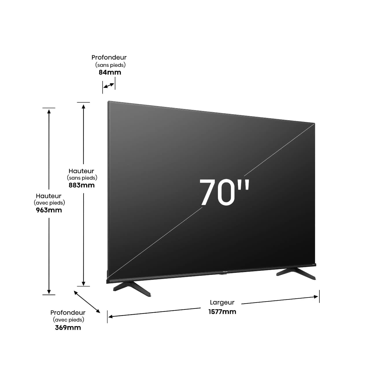 TELEVISEUR HISENSE 70" LED SMART UHD 4K 70A6K Vente achat Dakar Sénégal