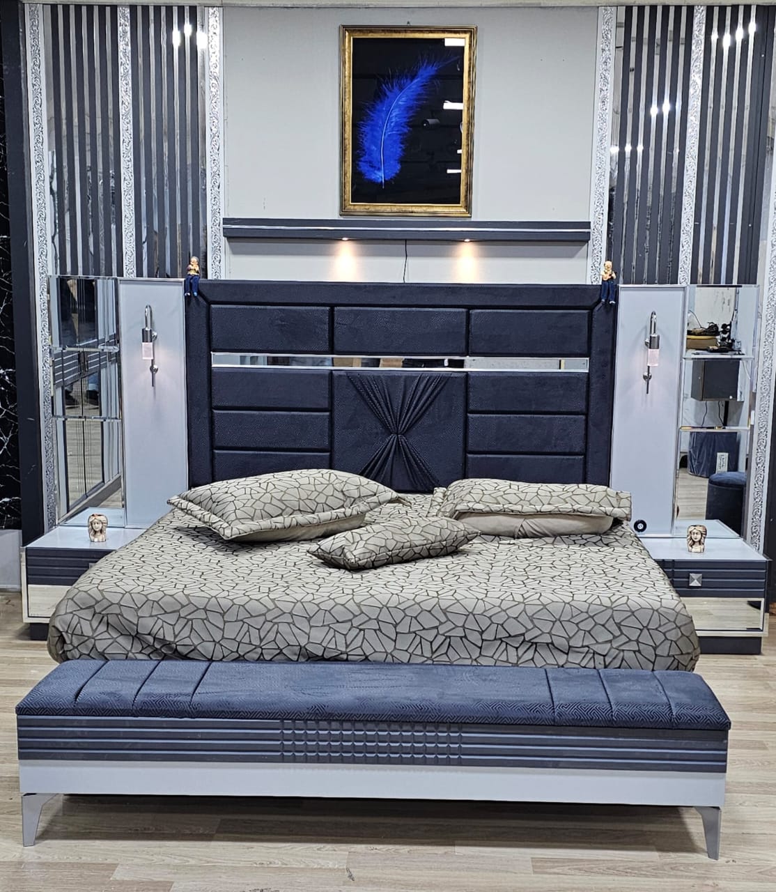 CHAMBRE A COUCHER ARMOIRE 6BATTANTS 6PIECES GRIS EFTELYA Vente achat Dakar Sénégal