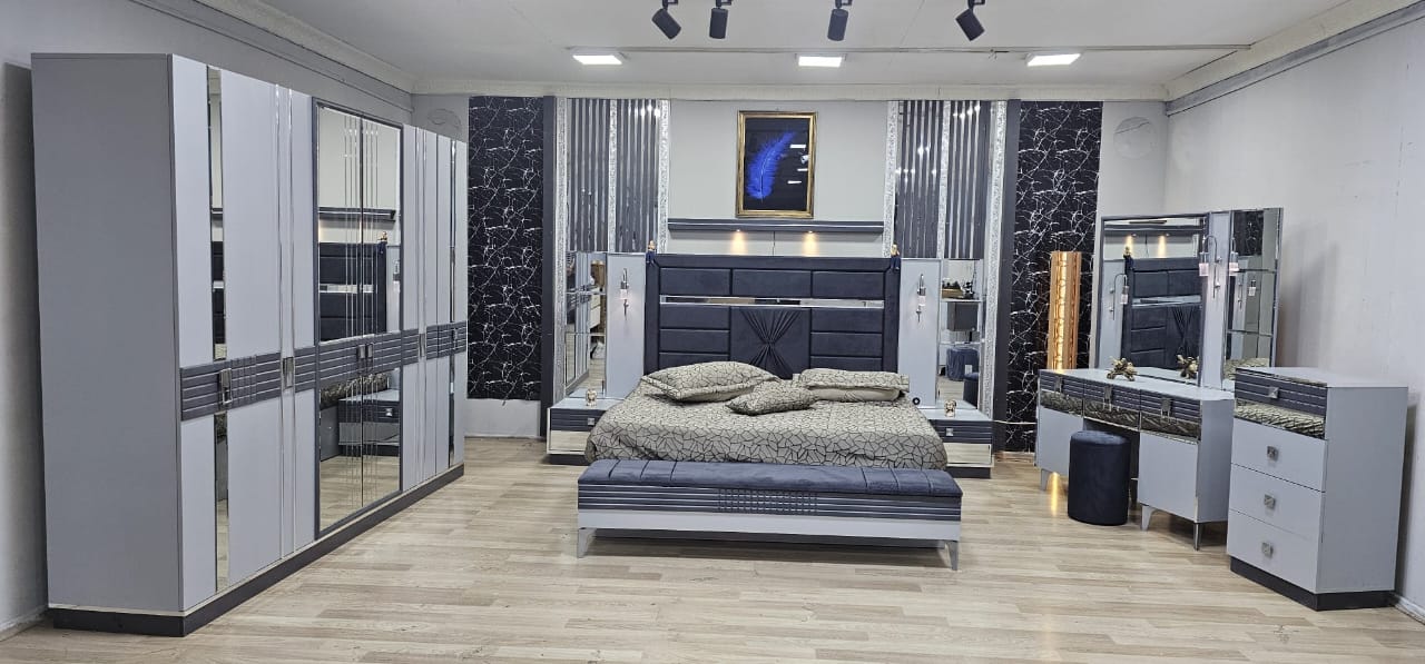 CHAMBRE A COUCHER ARMOIRE 6BATTANTS 6PIECES GRIS EFTELYA Vente achat Dakar Sénégal