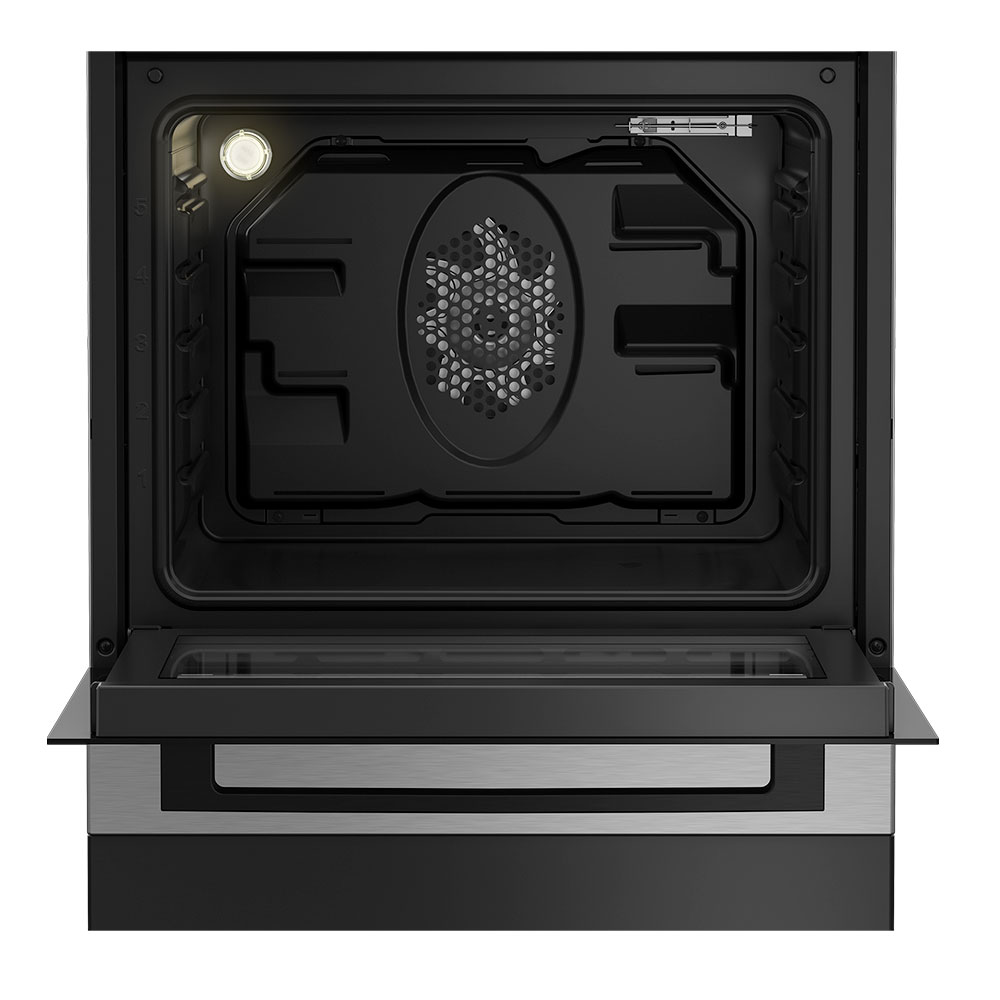 Cuisinière Beko 4 Feux A Gaz avec four électrique 60x60 Multifonction Acier Inoxydable Full Option FSE62110DX