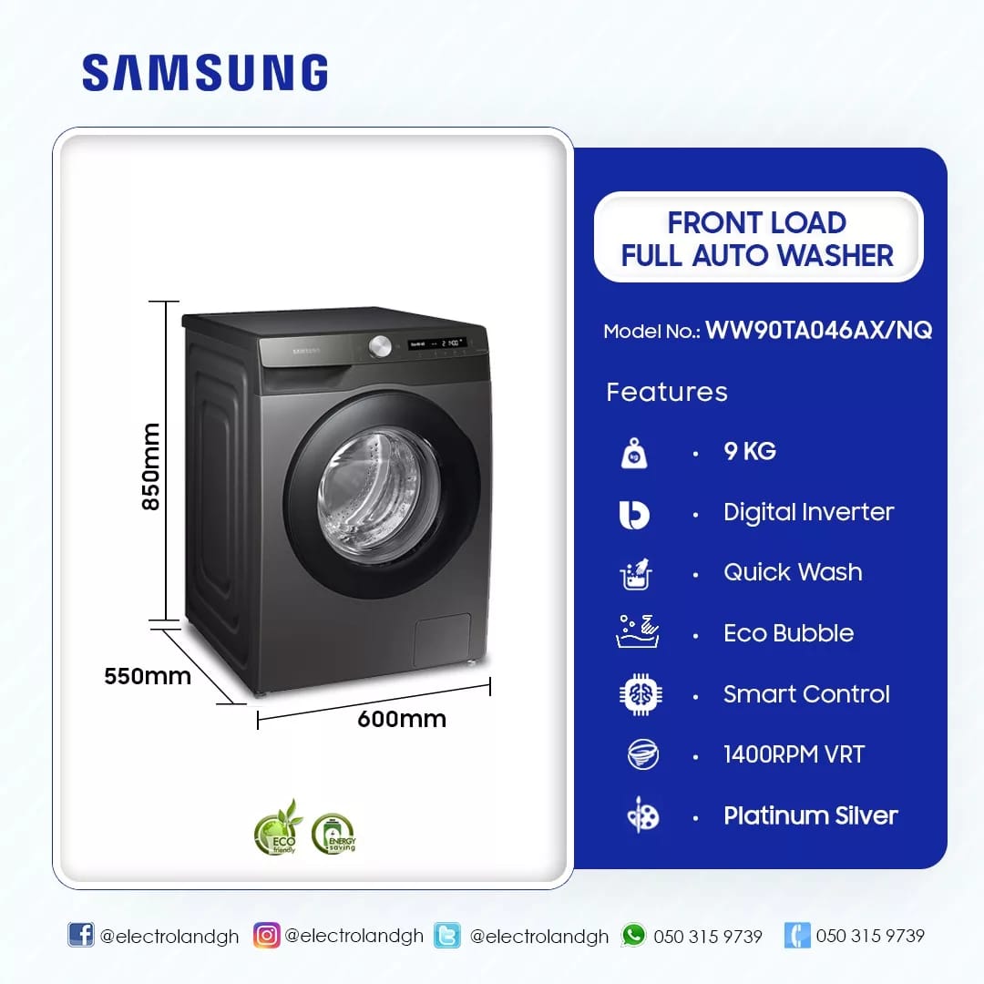 MACHINE A LAVER SAMSUNG 9KG FRONT LOAD GRIS WW90TA046AX/NQ Vente achat Dakar Sénégal