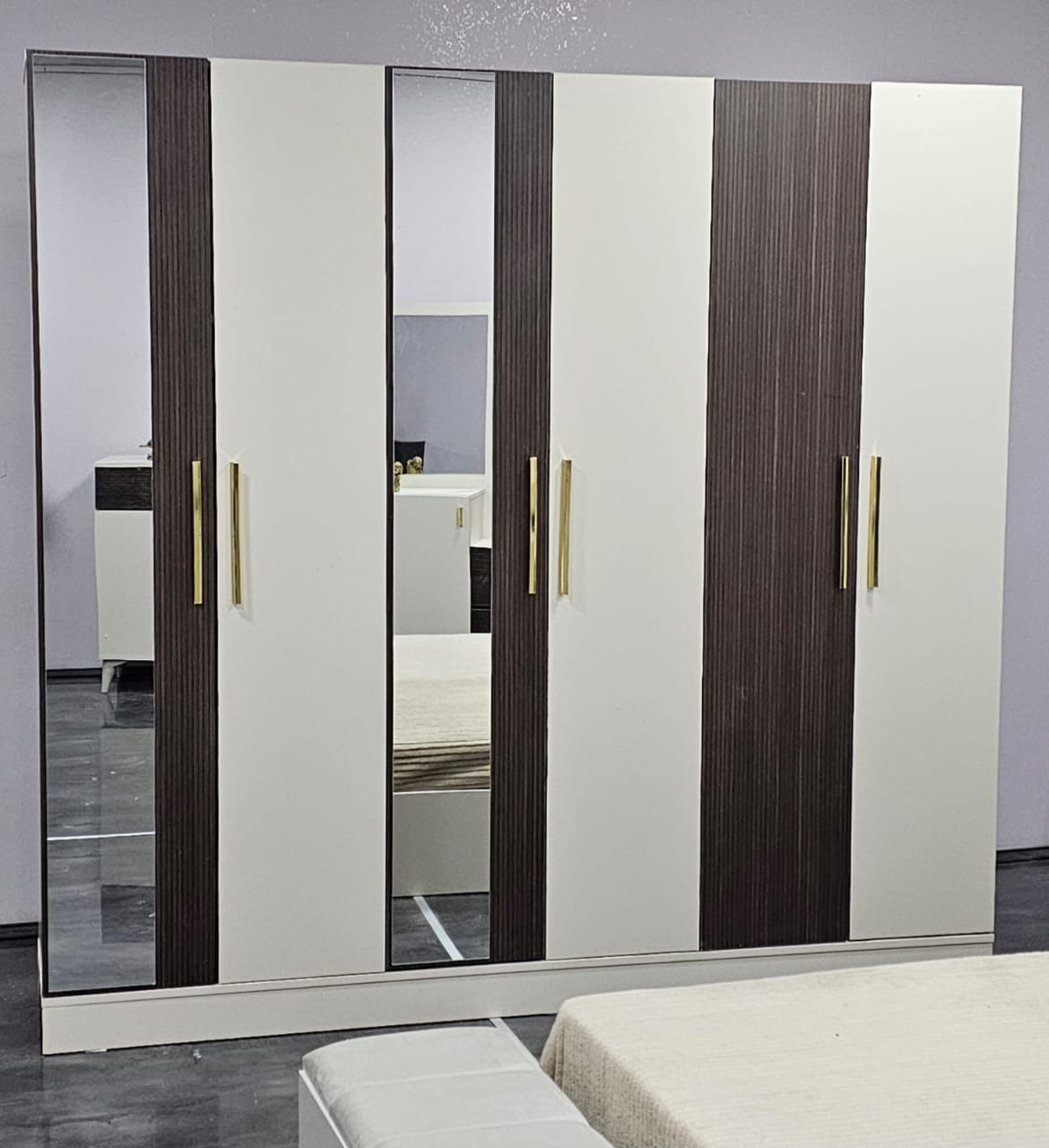 CHAMBRE A COUCHER 6BATTANTS 4PIECES GRIS MARRON BEIGE PIAZZA Vente achat Dakar Sénégal