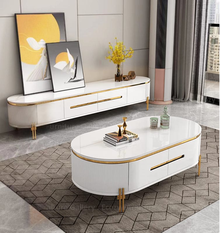 TABLE TELEVISEUR 200X40CM TV6318+ TABLE BASSE 120X60CM BLANC 6318 Vente achat Dakar Sénégal