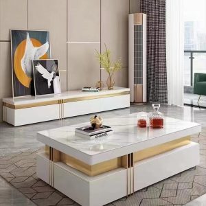 TABLE TELEVISEUR 200X40CM TV6316 + TABLE BASSE 120X60 BLANC 6316 Vente achat Dakar Sénégal