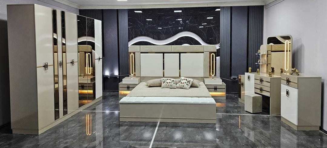 CHAMBRE A COUCHER 6BATTANTS 6PIECES BEIGE LORA Vente achat Dakar Sénégal