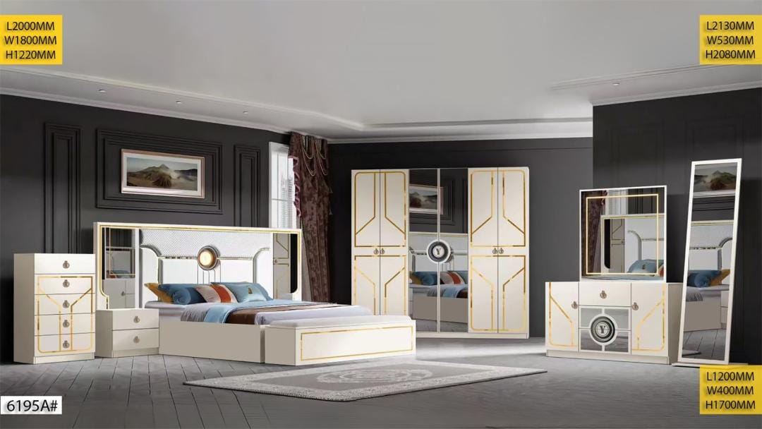 CHAMBRE A COUCHER ARMOIRE 6BATTANTS 6PIECES BEIGE 6195A0 Vente achat Dakar Sénégal